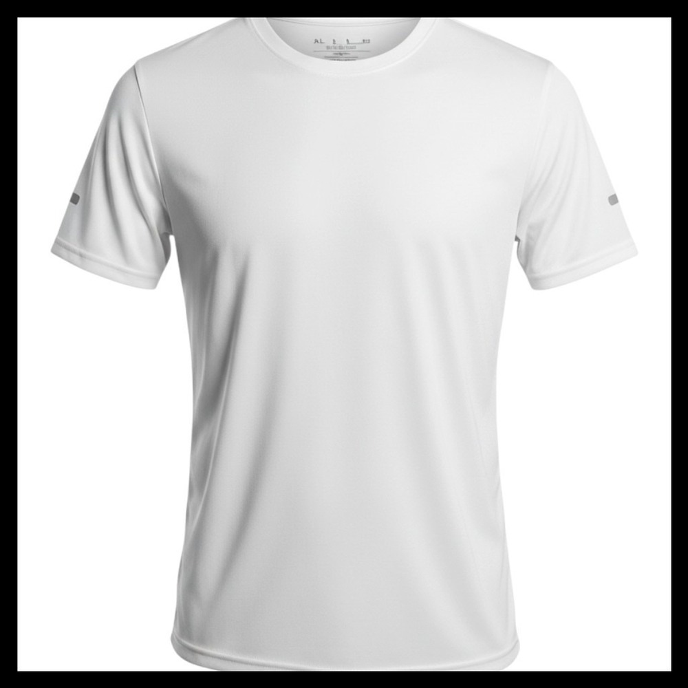 White Performance Running Shirt Short Sleeve Reflective XL